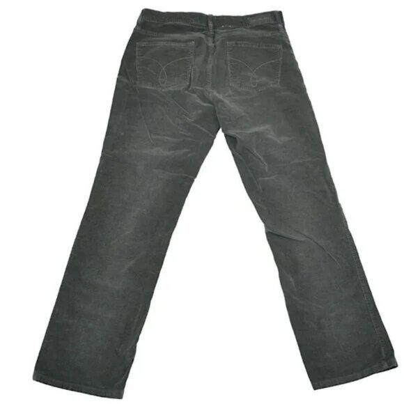 Calvin Klein Jeans Dark Green Straight Leg Stretch Cords Corduroy Pants M L 12 - Picture 2 of 3